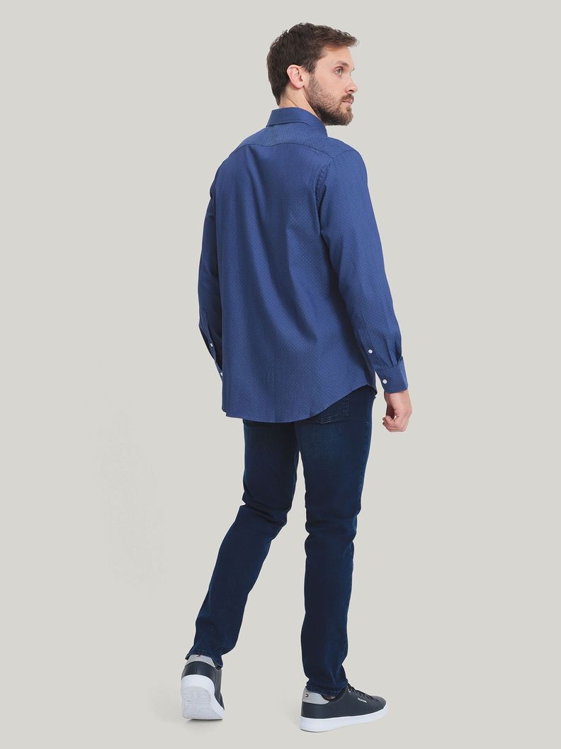 Camisa De Vestir Con Logo Azul Tommy Hilfiger-2