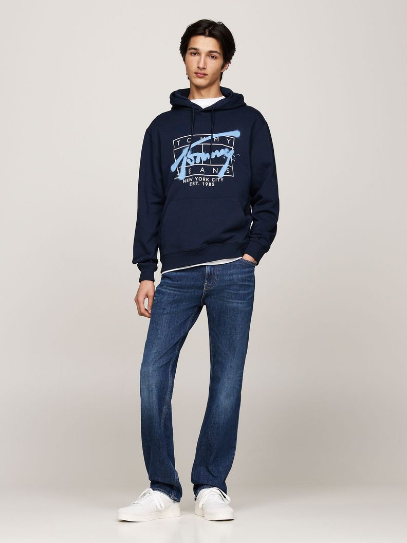 Polerón Hoodie Con Logo Graffiti Azul Tommy Hilfiger-1