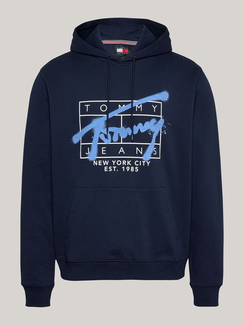 Polerón Hoodie Con Logo Graffiti Azul Tommy Hilfiger-4