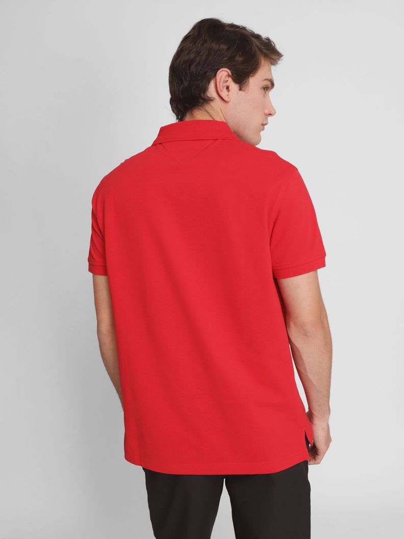 Polo Con Cinta Logo Distintiva Rojo Tommy Hilfiger-1
