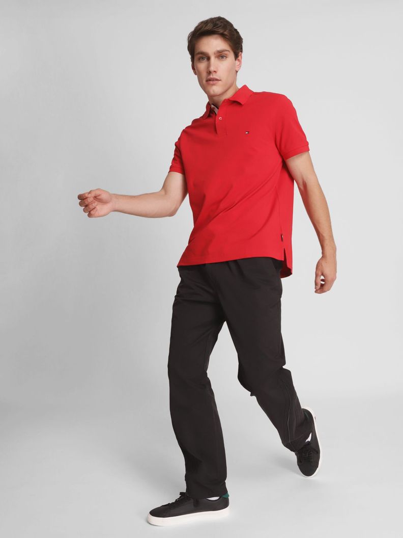 Polo Con Cinta Logo Distintiva Rojo Tommy Hilfiger-2