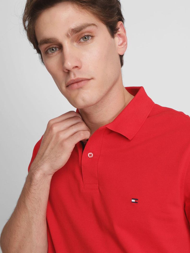 Polo Con Cinta Logo Distintiva Rojo Tommy Hilfiger-3