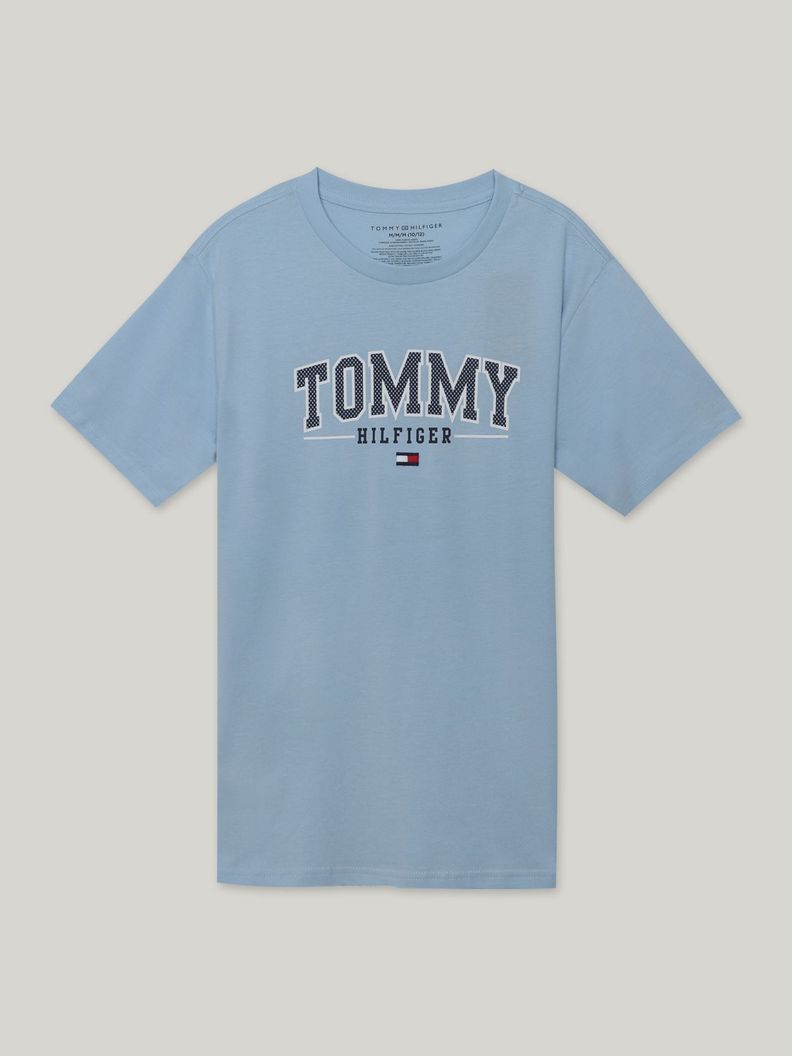Polera De Niño Archive Con Logo Celeste Tommy Hilfiger-0