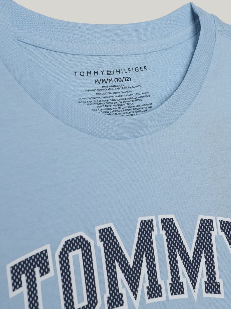 Polera De Niño Archive Con Logo Celeste Tommy Hilfiger-3
