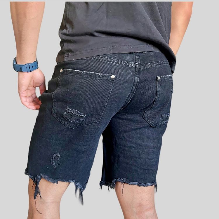 Short Jeans Hombre Super Destroyed-1