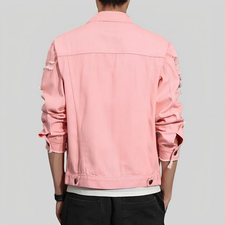 Chaqueta Jeans Mezclilla Destroyed Colors Hombre-2