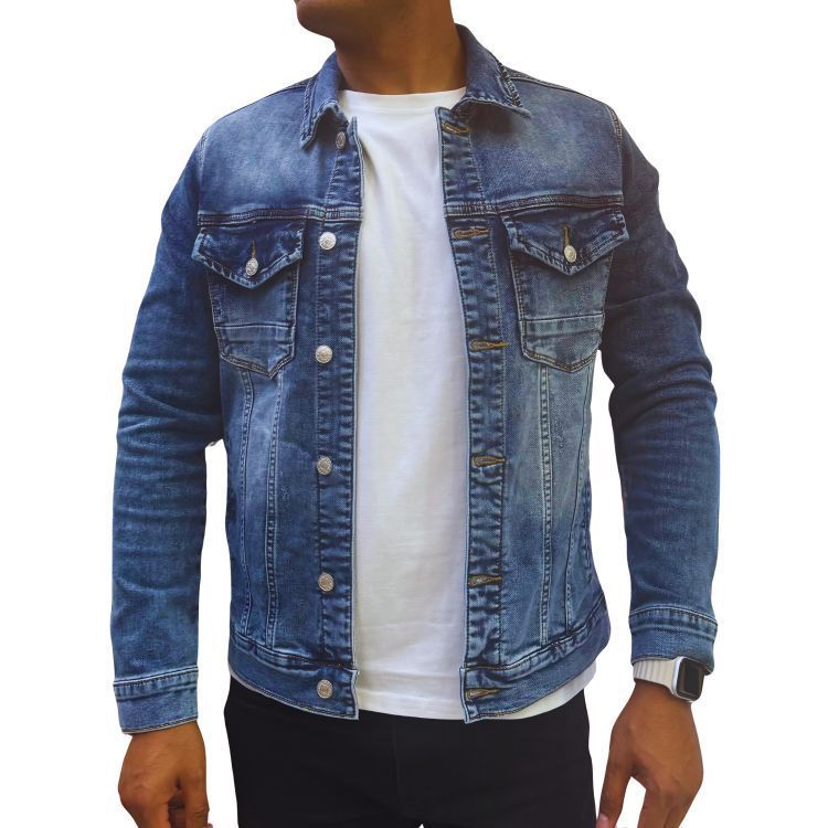 Chaqueta Jeans Mezclilla Slim Hombre-0