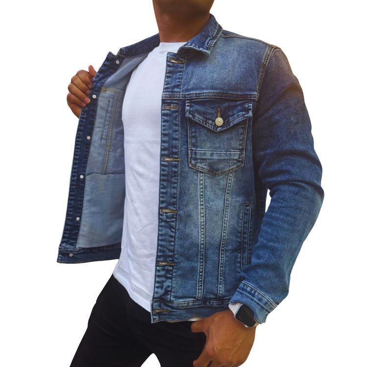 Chaqueta Jeans Mezclilla Slim Hombre-1