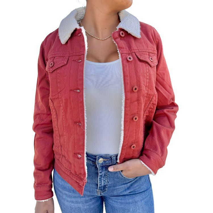 Chaqueta Mezclilla Jeans Chiporro Mujer Coral-0