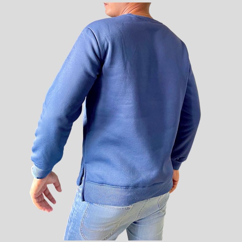 Sueter Poleron Jersey Con Chiporro Hombre Azul-1