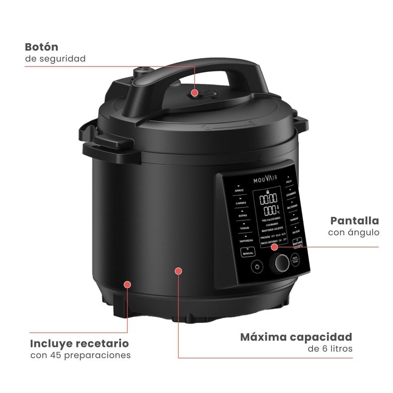 Olla Eléctrica Multifuncional Mouvair Cook 6 L-3