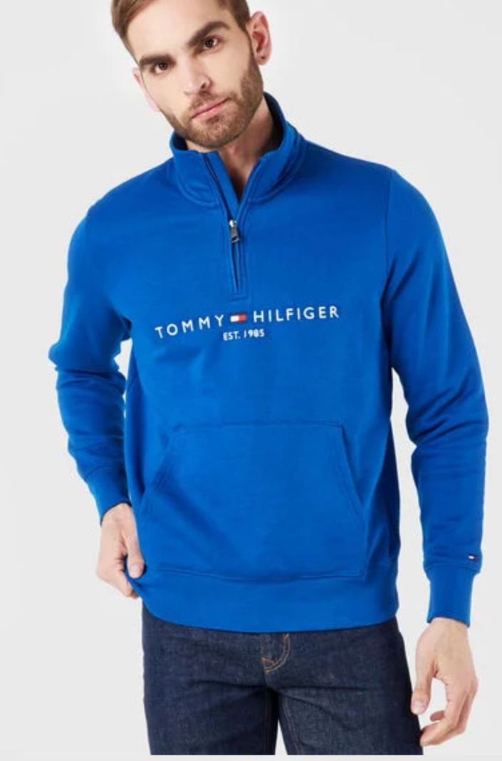 Tommy Hilfiger Sudadera Con Media Cremallera Y Logo Para Hombre Simple-1