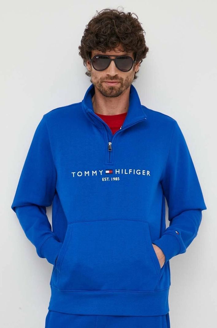 Tommy Hilfiger Sudadera Con Media Cremallera Y Logo Para Hombre Simple-2