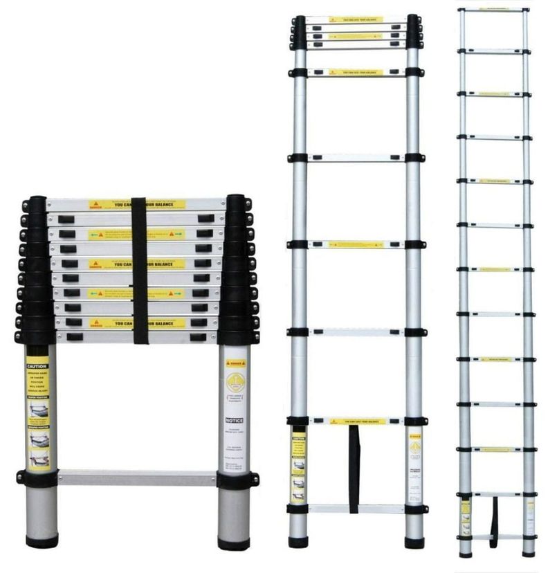 Escalera Telescópica De Aluminio 3.8 Metros-1