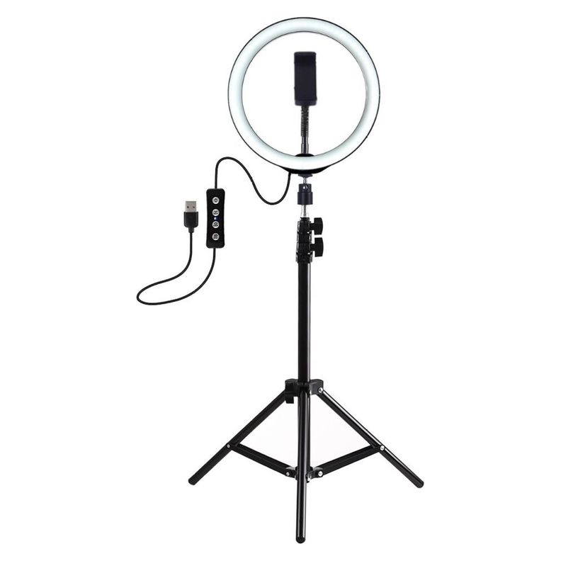Aro De Luz 10 Pulgadas (26cm) + Trípode + Soporte Para Teléfono-0
