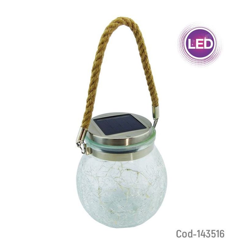 Lampara LED Solar Tipo Bola De Vidrio Colgante De Luz Calida-1
