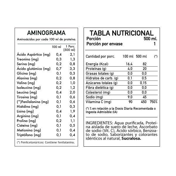 12 Proteínas líquidas Whey Protein naranja 500 cc-1