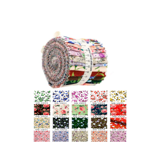 Jelly Roll 100% algodón flores-0