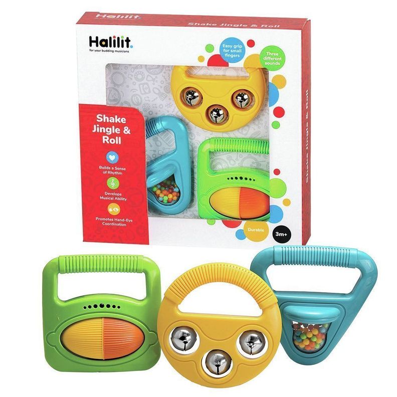 Instrumento Musical Sonajero Shake Jingle & Roll Set 3 Halilit-0