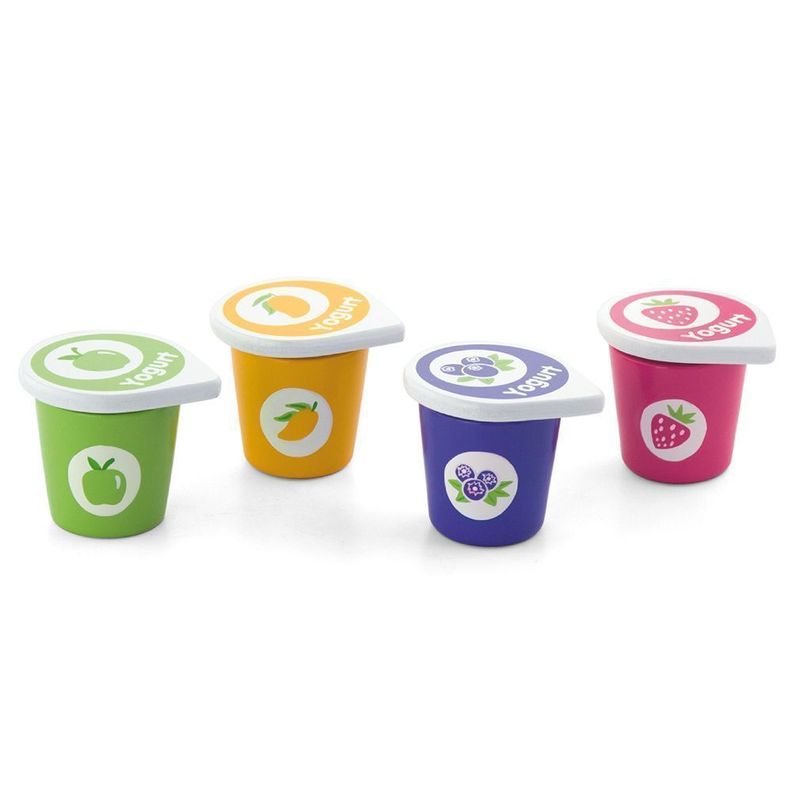 Juguete Madera Set 4 potes yogurt -0