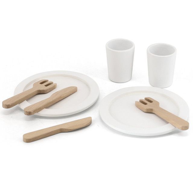 Juguete Madera Vajilla Set 8 Pz -0