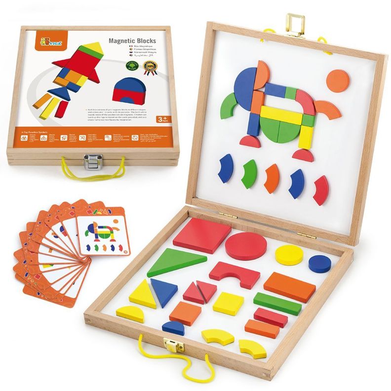 Juguete Madera Didactico Formas Magneticas con Maleta-0