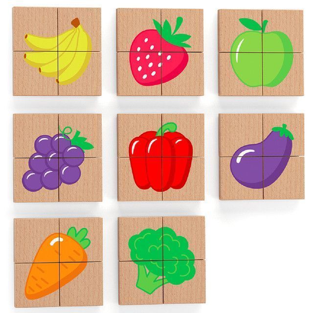 Juguete Madera Puzzles Magneticos Block Frutas 32 Pz-0