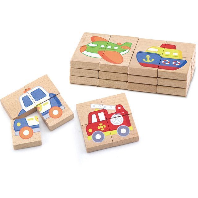 Juguete Madera Puzzles Magneticos Block Transporte 32 Pz-2