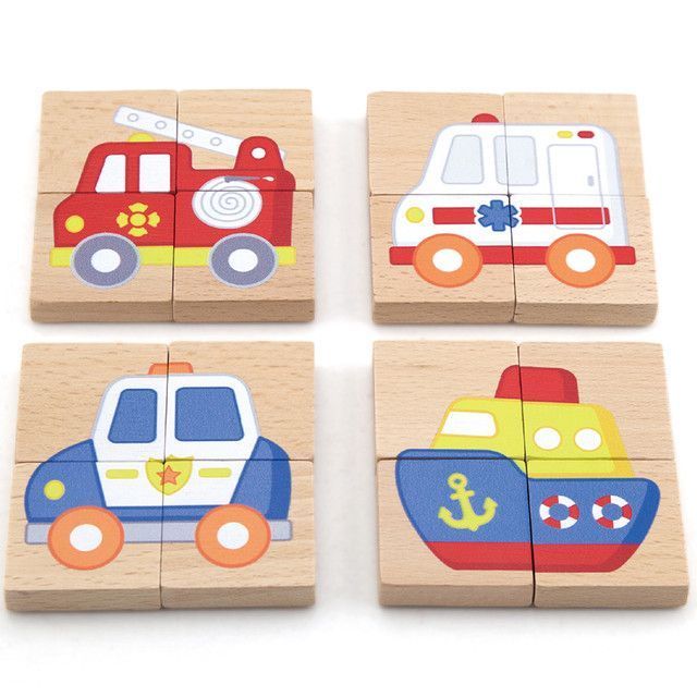 Juguete Madera Puzzles Magneticos Block Transporte 32 Pz-1