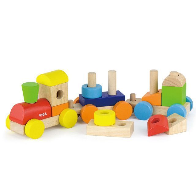 Juguete Madera Tren de Apilamiento 17 pz-1