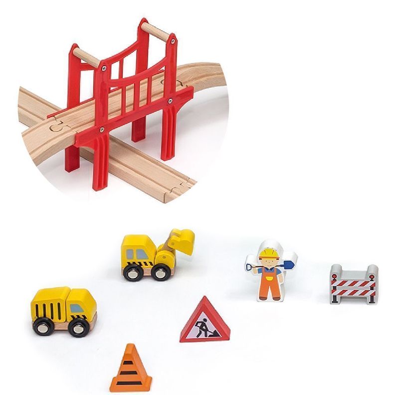 Juguete Madera Set tren 39 pz -3