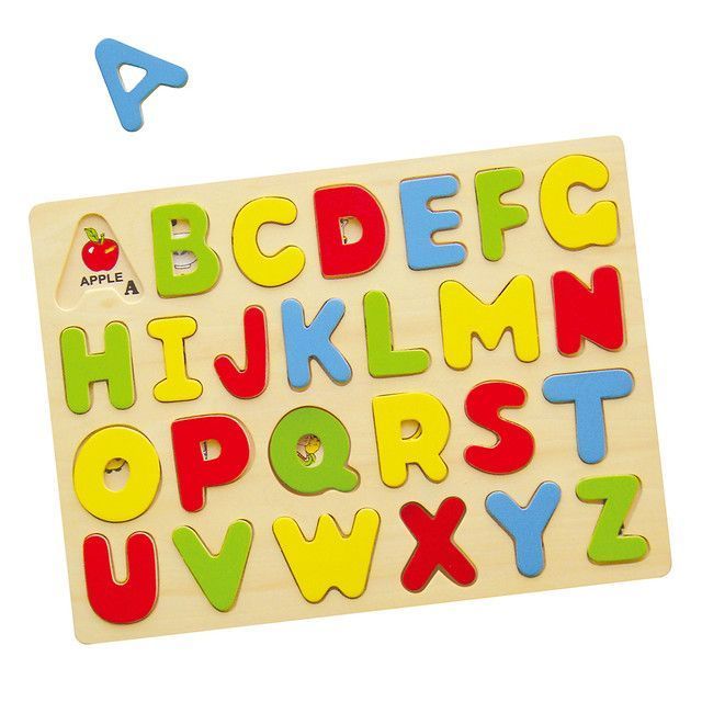 Juguete Madera Puzzle 26 pz ABC mayuscula-0