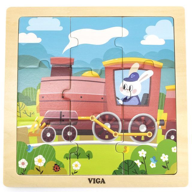 Juguete Madera Puzzle Tren 9 Pz-0