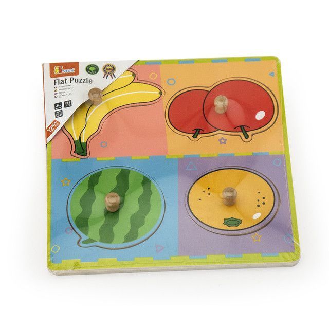 Juguete Madera Puzzle Tarugo Frutas 4 Pz-0