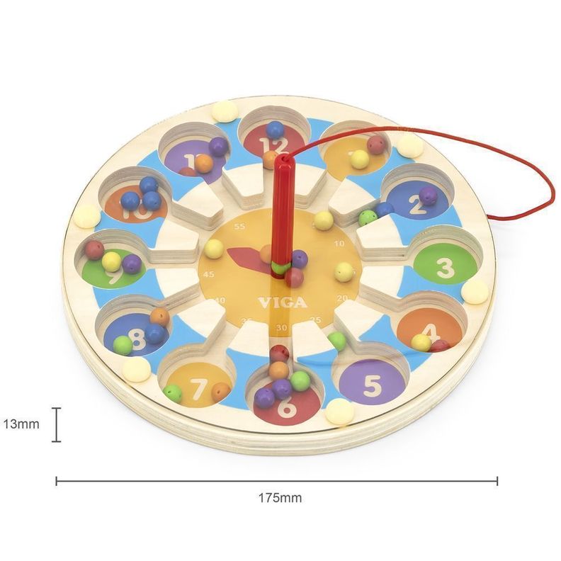 Juguete Madera Tablero Magnetico Reloj-1