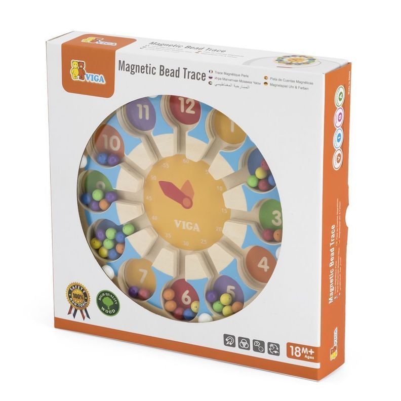 Juguete Madera Tablero Magnetico Reloj-2