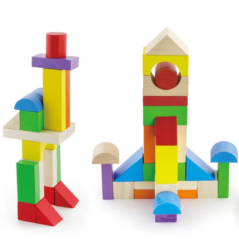 Juego De Bloques De Construcción. Madera. 100 Pzas.-4