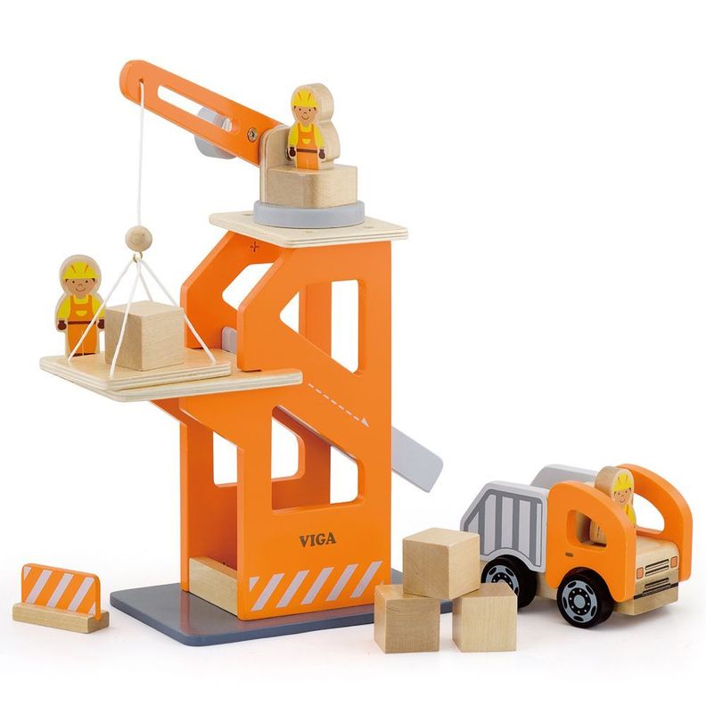 Juguete Madera Play Set Grua -0