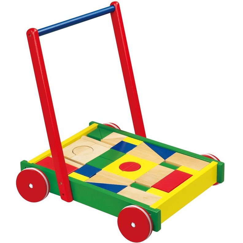 Juguete Madera Carro Andador 36 Bloques -0