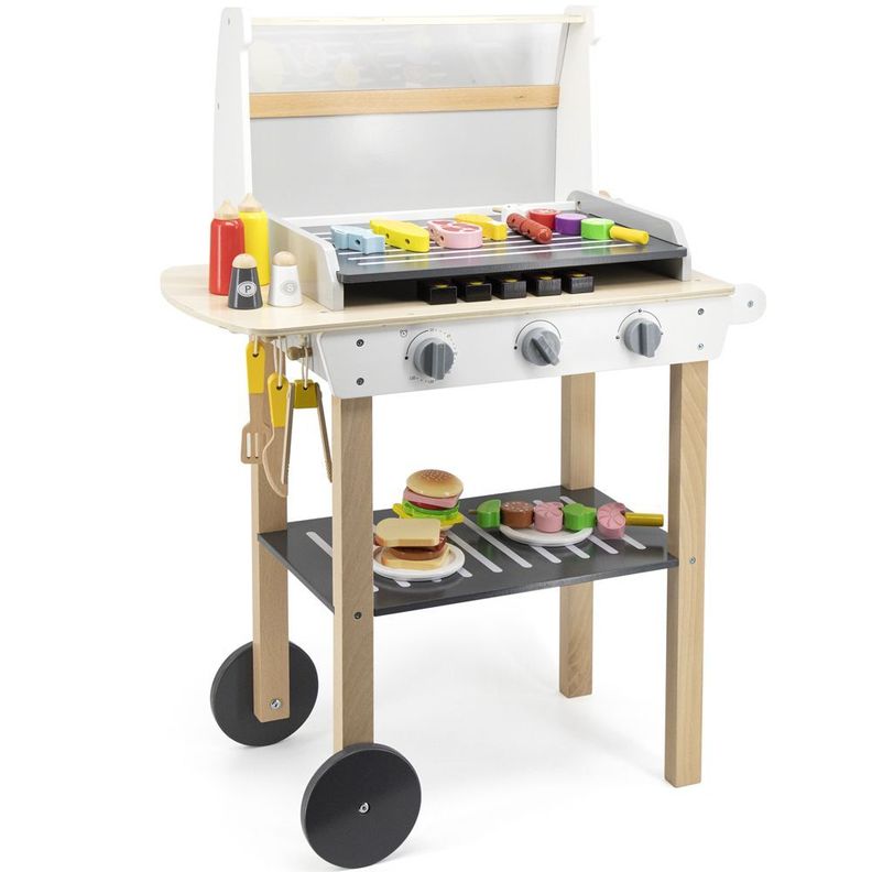 Set De Parrilla/asado De Juguete De Madera Con Accesorios-0