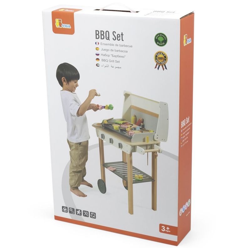 Set De Parrilla/asado De Juguete De Madera Con Accesorios-4