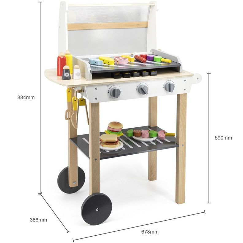 Set De Parrilla/asado De Juguete De Madera Con Accesorios-2