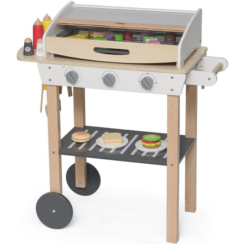 Set De Parrilla/asado De Juguete De Madera Con Accesorios-1