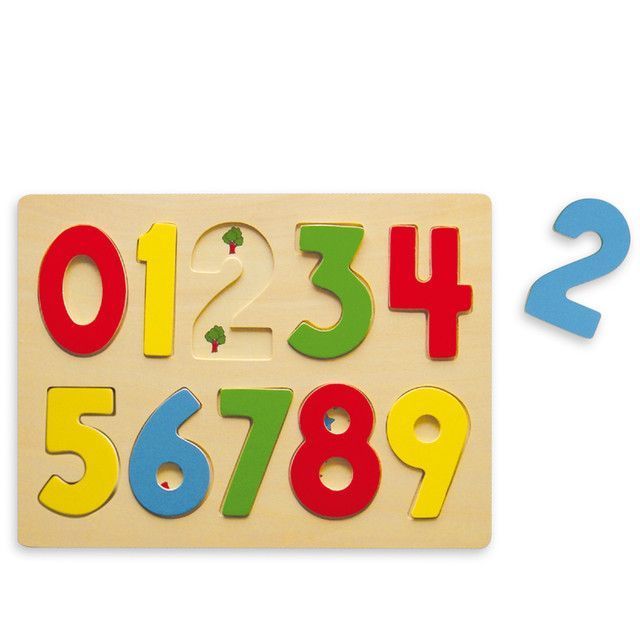 Juguete Madera Puzzle 10 pz numeros 0 al 9-0