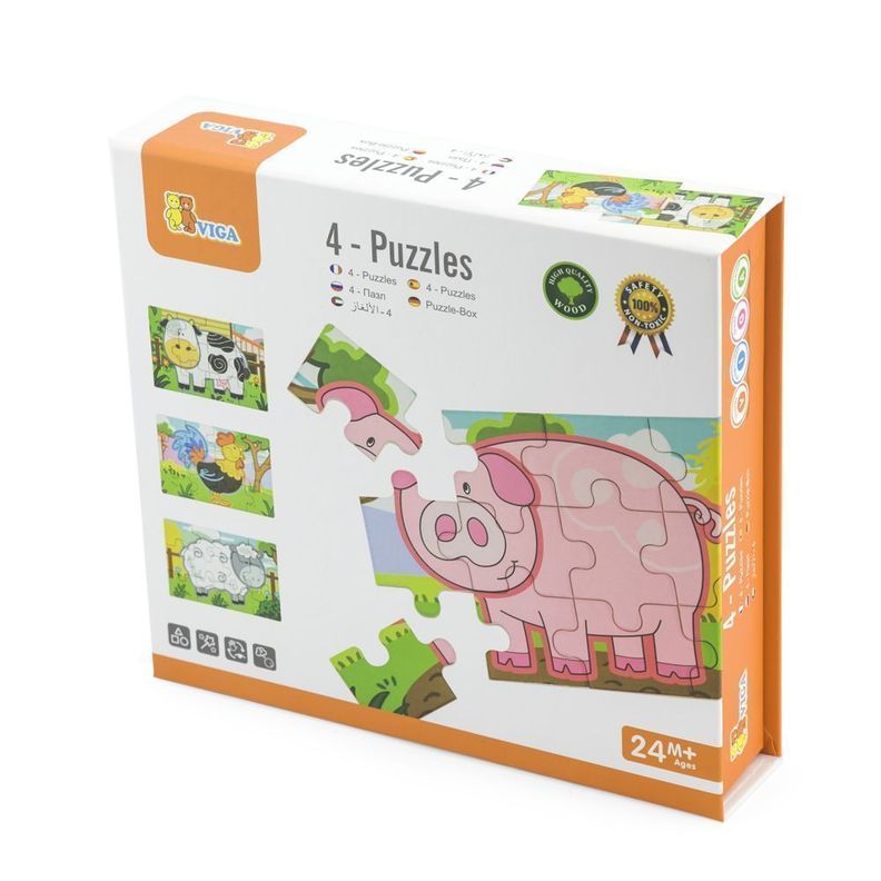 Juguete Madera 4 Puzzles 48 Pz  -0