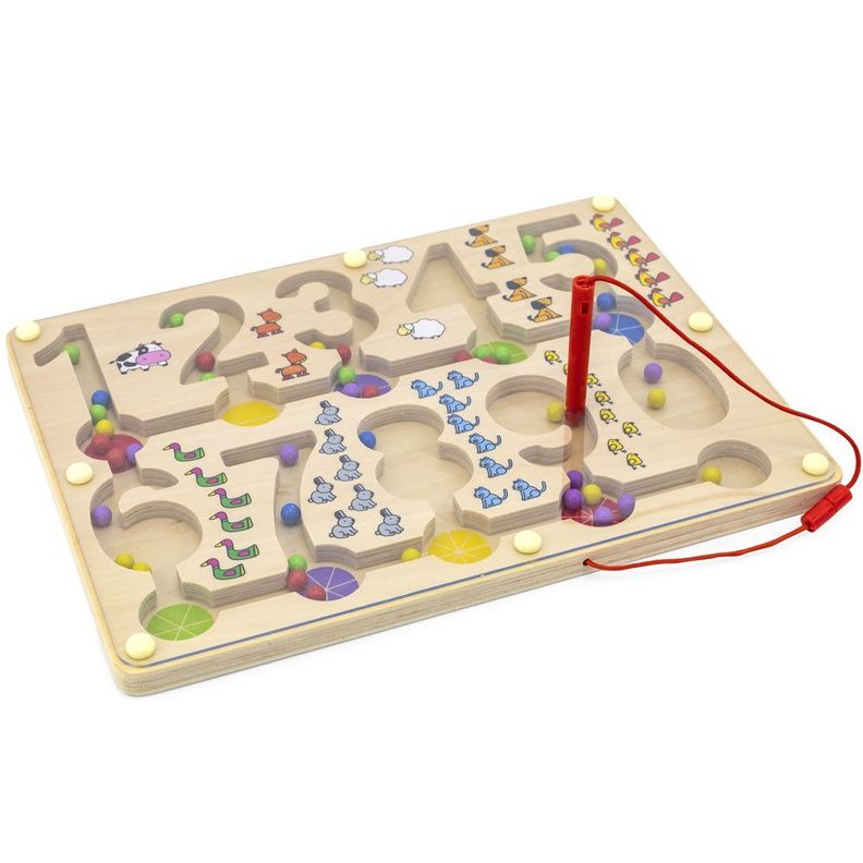 Juego Madera Tablero Numeros Magneticos -0