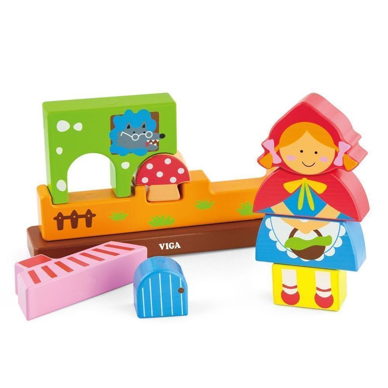 Juguete Madera Puzzle  Magnetico 9pz Vertical Caperucita-0