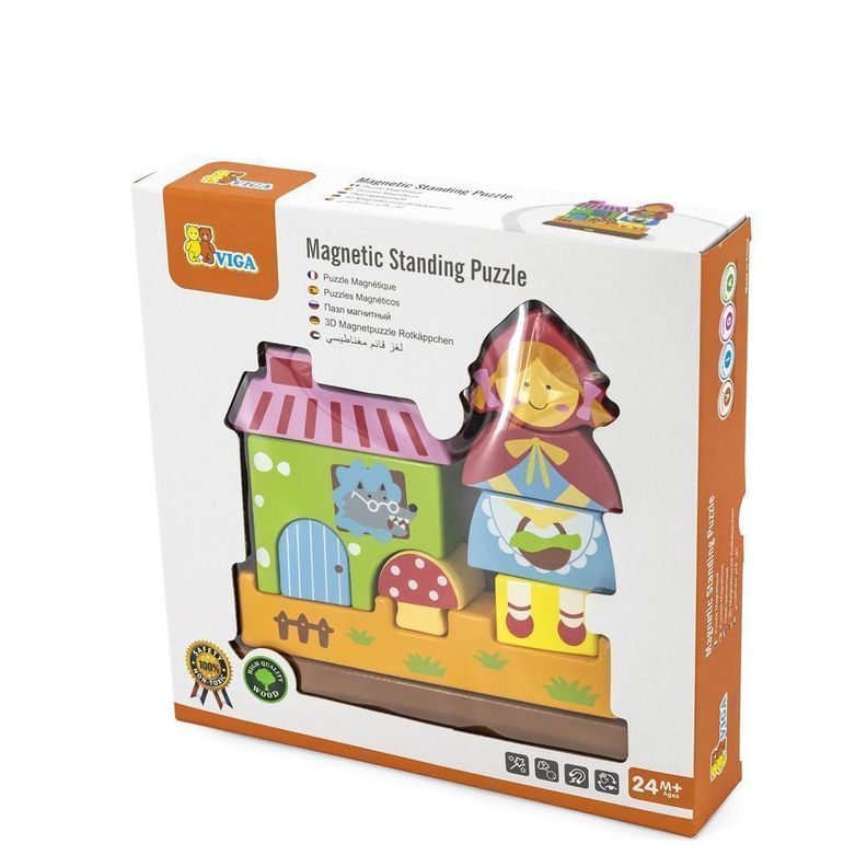 Juguete Madera Puzzle  Magnetico 9pz Vertical Caperucita-1