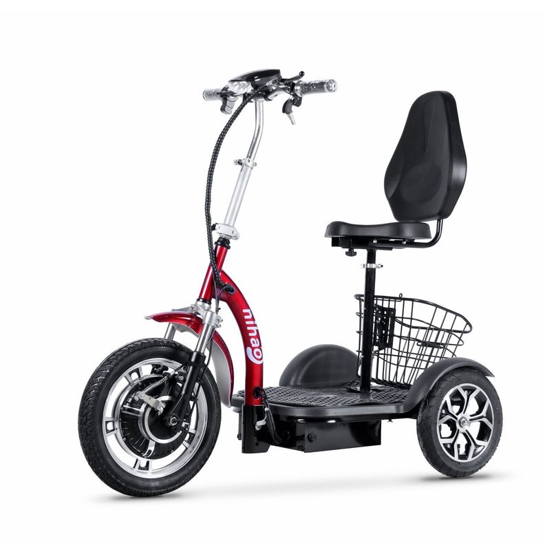 TRICICLO ELÉCTRICO SCOOTER DE PASEO DE 3 RUEDAS PARA ADULTO ROJO-0