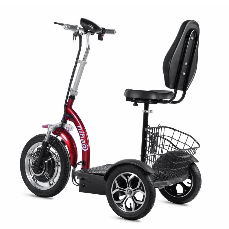 TRICICLO ELÉCTRICO SCOOTER DE PASEO DE 3 RUEDAS PARA ADULTO ROJO-1